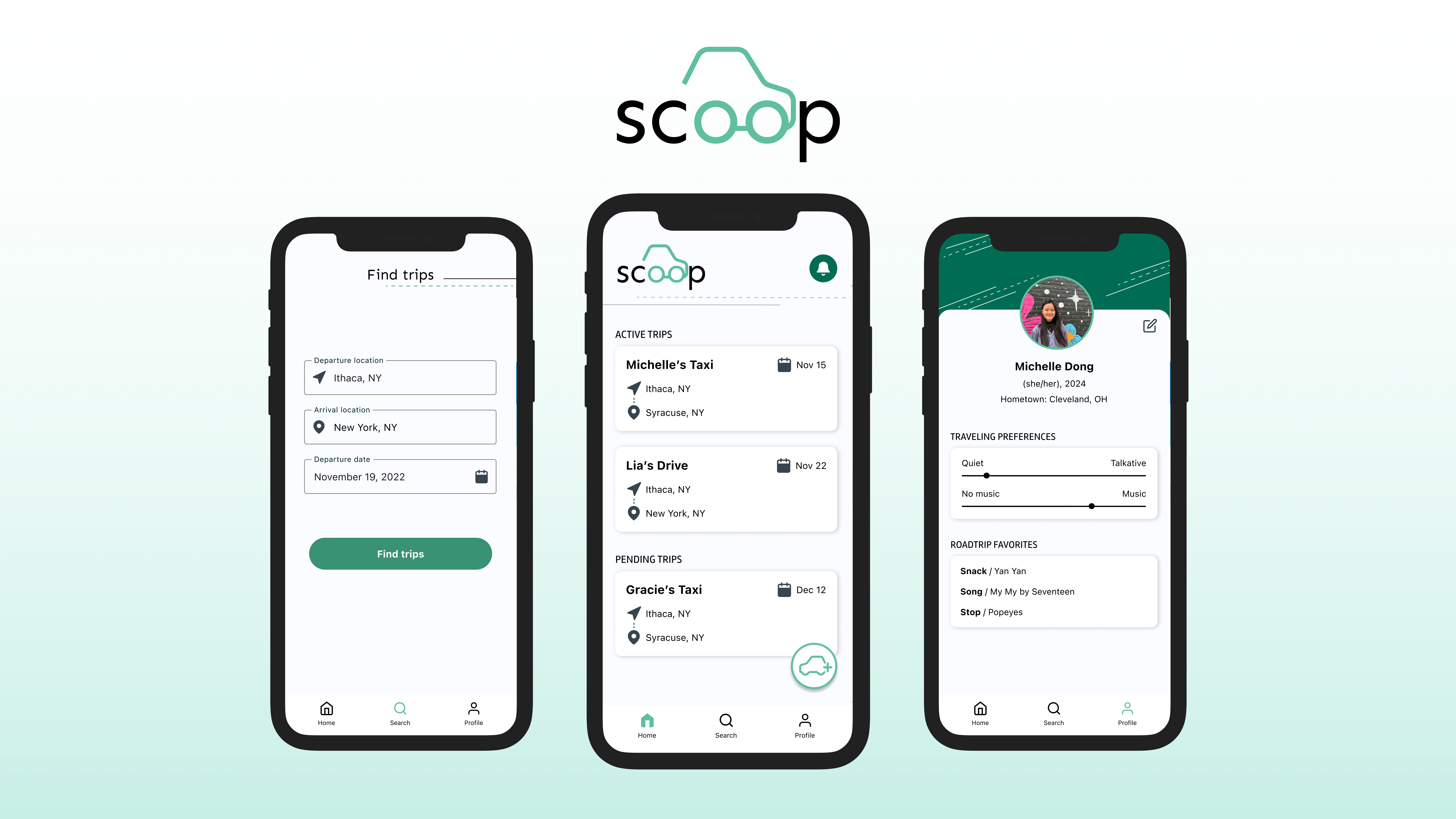 Scoop MVP mockup